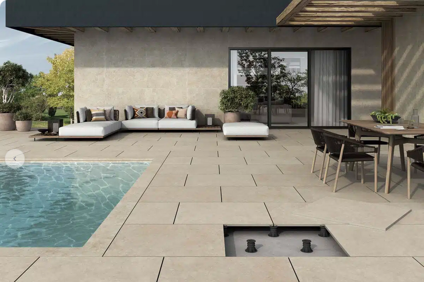 orcelain tiles for an external paving